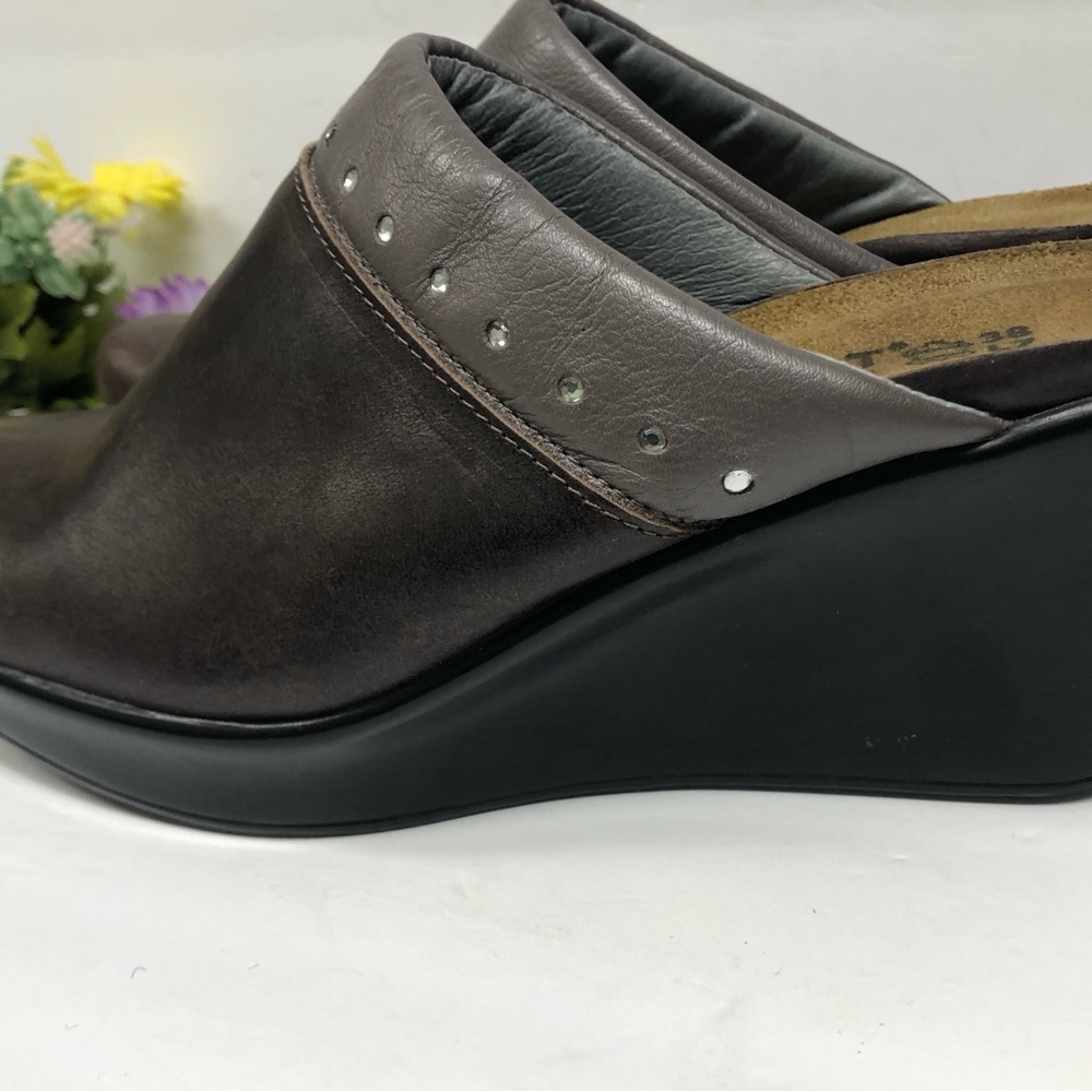 Naot Brown Leather Clogs Size 7.5